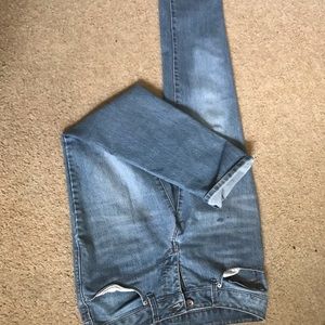 Straight leg denim jeans